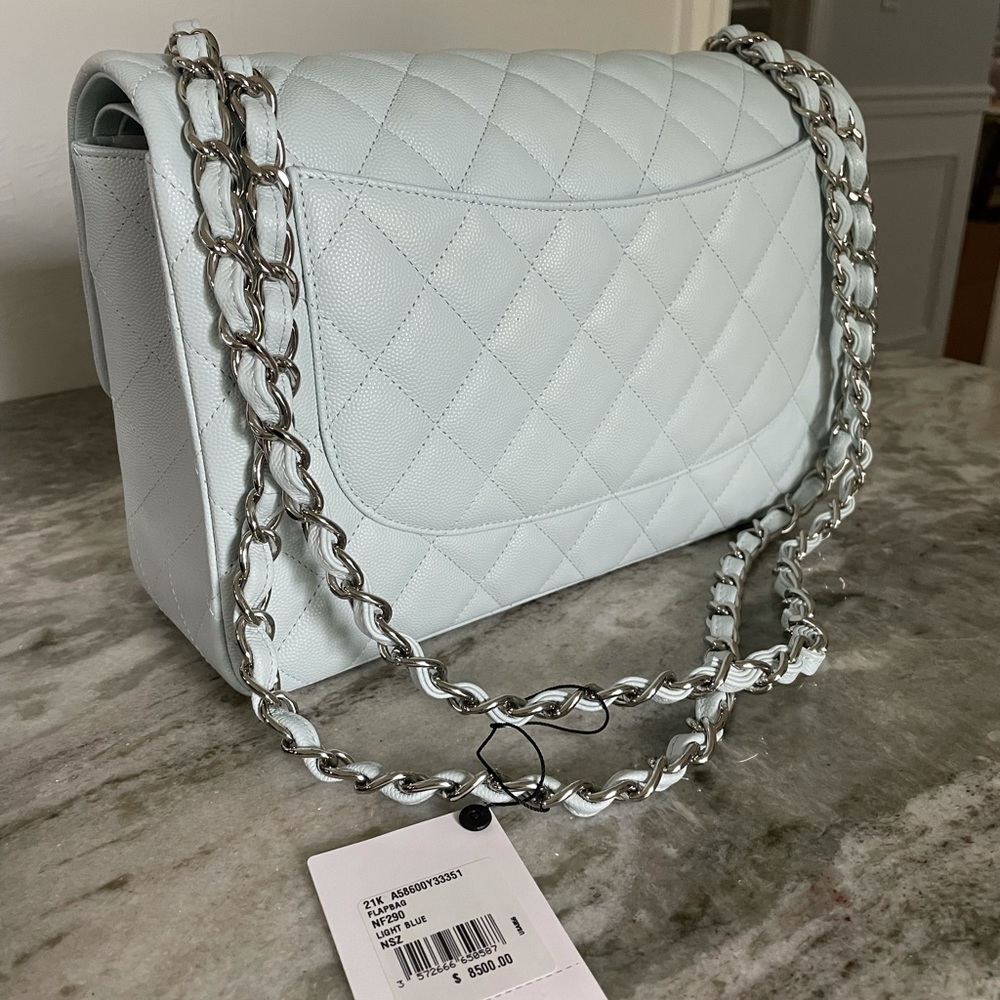 BNIB Chanel Jumbo Double Flap - Bleu Clair 21K - Picture 4 of 7